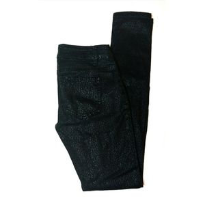 Black skinny jeans, shimmer black pattern